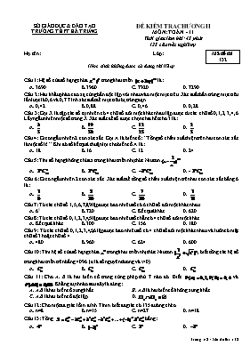 Đề kiểm tra chương II môn Toán - 11